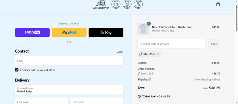 First Order Discount - 10% Off at Surfside Supply